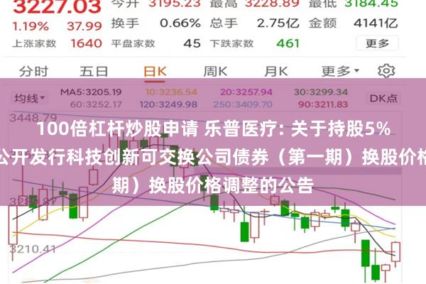 100倍杠杆炒股申请 乐普医疗: 关于持股5%以上股东非公开发行科技创新可交换公司债券（第一期）换股价格调整的公告