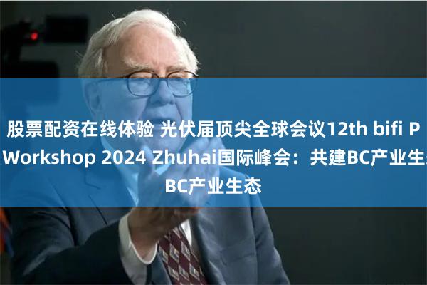 股票配资在线体验 光伏届顶尖全球会议12th bifi PV Workshop 2024 Zhuhai国际峰会：共建BC产业生态